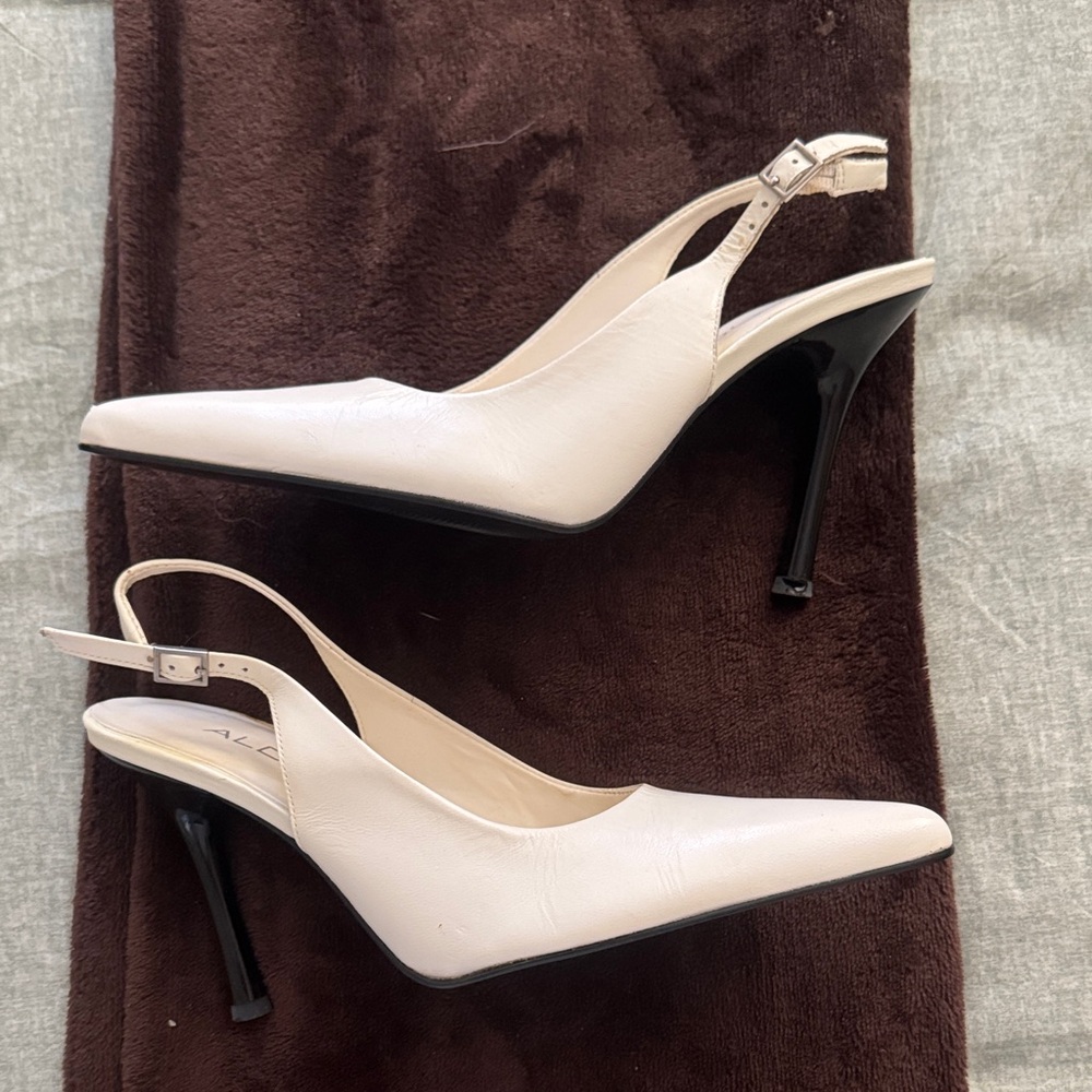 Elegant White Slingback Heels